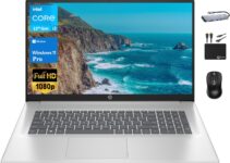 HP 17 Business Laptop 2024 Flagship, 17.3″ FHD IPS Display, 6-Core Intel i3-1215U (Upto 4.4 GHz), 16GB RAM, 1TB SSD, UHD Graphics, Wi-Fi, Privacy Camera, Long Battery, Windows 11 Pro +MarxsolAccessory