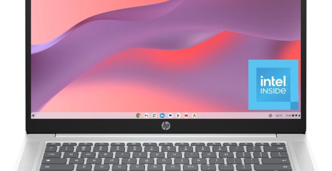 HP Chromebook 14 inch Laptop, FHD Display, Intel N100, 4 GB RAM, 64 GB eMMC, Intel UHD Graphics, Chrome OS 14a-nf0009nr (2024)