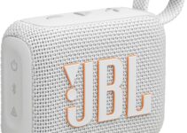 JBL Go 4 – Ultra-Portable, Waterproof and Dustproof Bluetooth Speaker, Big Pro Sound with punchy bass, 7-Hour Built-in Battery, Made in part with recycled materials (White)
