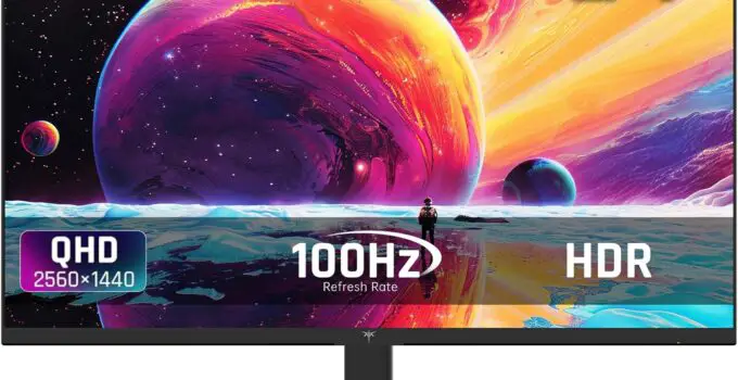 KTC 24 Inch QHD 100Hz Computer Monitor IPS 2K, 1300:1 Contrast, Anti-Blue Light Screen, 122% sRGB, Support FreeSync and GSync, HDMI2.0/DP/Earphone for Gaming and Office Working H24T27