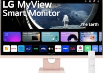 LG 27SR50F-P MyView Smart Monitor 27-Inch FHD (1920×1080) IPS Display, webOS 23, HDR 10, 5Wx2 Speakers, AirPlay 2, Screen Share, Bluetooth, ThinQ App, Remote Control, Pink
