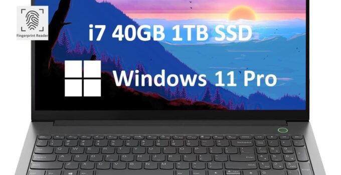 Lenovo ThinkBook 15 Gen 4 Business Laptop (15.6″ FHD Anti-Glare, Intel 10-Core i7-1255U, 40GB RAM, 1TB PCIe SSD), 1080p Webcam, Narrow Bezel, Fingerprint, Wi-Fi 6, Ethernet, Win 11 Pro, Grey – 2024
