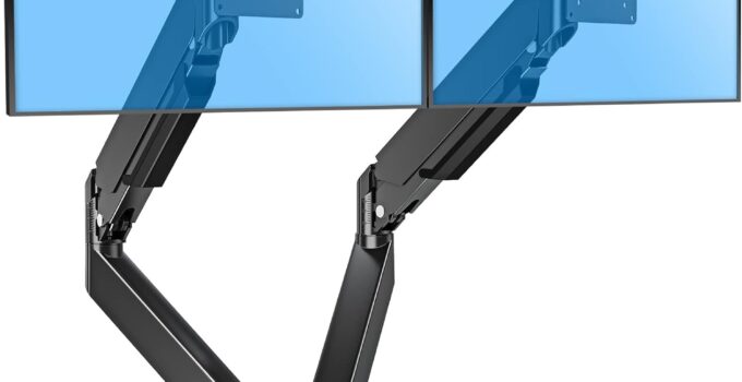 MOUNTUP Dual Monitor Mount Fits 13’’-39’’ Screen, Ultrawide Dual Monitor Desk Mount Hold 4.4-33 lbs, Adjustable Gas Spring Double Monitor Arms, VESA Bracket with Clamp/Grommet, Computer Monitor Stand