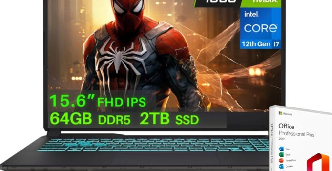 MSI 2024 Newest Cyborg 15 Gaming Laptop, 15.6″ 144Hz FHD, Intel 10-Core i7-12650H, NVIDIA GeForce RTX 4060, 64GB DDR5 RAM, 2TB SSD, WiFi 6, Backlit KB, Win 11 Home, with MS office Lifetime License