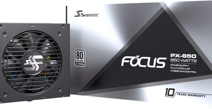 Seasonic FOCUS PX-850 | 850W | 80+ Platinum | Full-Modular | ATX Form Factor | Low Noise | Premium Japanese Capacitor | 10 Year Warranty | Nvidia RTX 30/40 Super & AMD GPU Compatible (Ref. SSR-850PX)