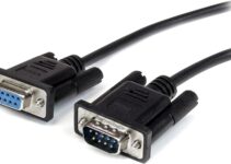 StarTech.com 1m Black Straight Through DB9 RS232 Serial Cable – DB9 RS232 Serial Extension Cable – Male to Female Cable (MXT1001MBK)