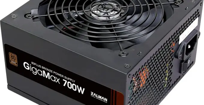 Zalman GigaMax 700W 80 PLUS Bronze Certified Power Supply ATX PSU, 105° Capacitor, 120mm Ultra Quiet Cooling Fan, Non-modular, 5 Year Warranty
